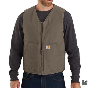 Carhartt relaxed fit washed duck Sherpa lined vest men’s large EUC